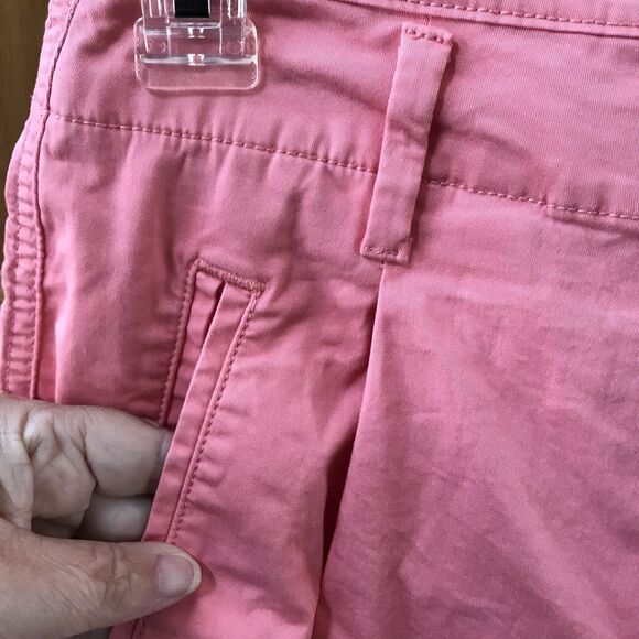 GAP Women pants 0 Busa Pink High Rise Wide Leg Crop Raw Hem Pleat Pockets - Picture 3 of 8